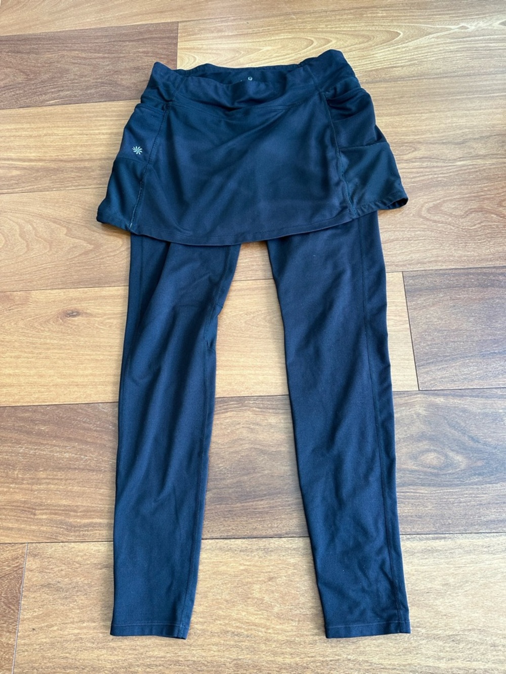 Athleta Contender 2-in-1 Skirted Full Length Tight | Black | Size M